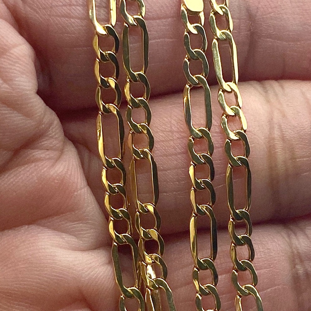 10K Gold 4MM 20" Figaro Link Chain
